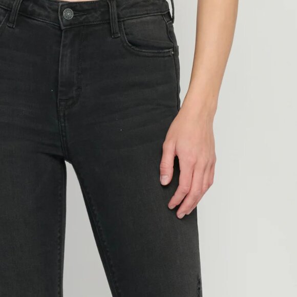 Hidden | Amelia Black Distressed Frayed Chewed Hem Skinny Size 26 Cigarette Pant - Picture 5 of 12